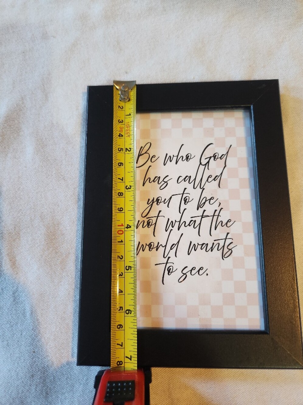Black Picture Frame Pink Checkerboard Inspirational Quote 4x6 - Picture 3 of 4
